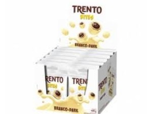 Chocolate Trento Bits Branco-Dark 40 GR dispaly com 12 unidades - Peccin