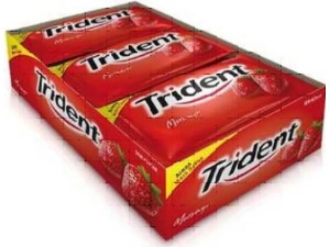 Goma de Mascar Trident Morango c/21 - Adams