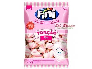 Marshmallow Torção Rosa 250g - Fini
