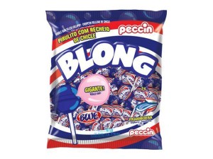 Pirulito Blong Framboesa Recheio Chiclete 672g - Peccin